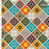 Geometric Colorful Ethnic Patterned Digital Printed Fabric